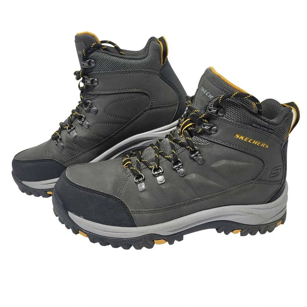 Skechers Mens Selmen Enid Hiking Boots Charcoal Extra Wide Fit 9 204642WW Grey